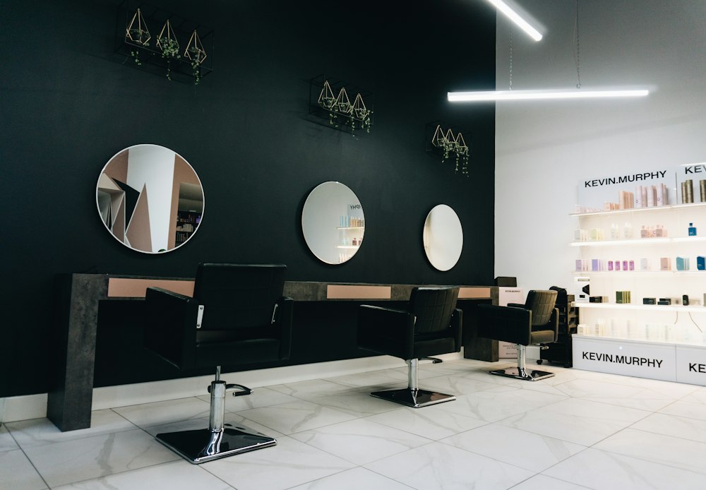 Refined salon environment with warm lighting and bespoke hair care