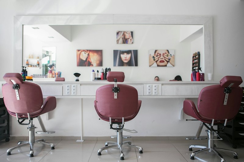 Hair styling in a refined salon setting
